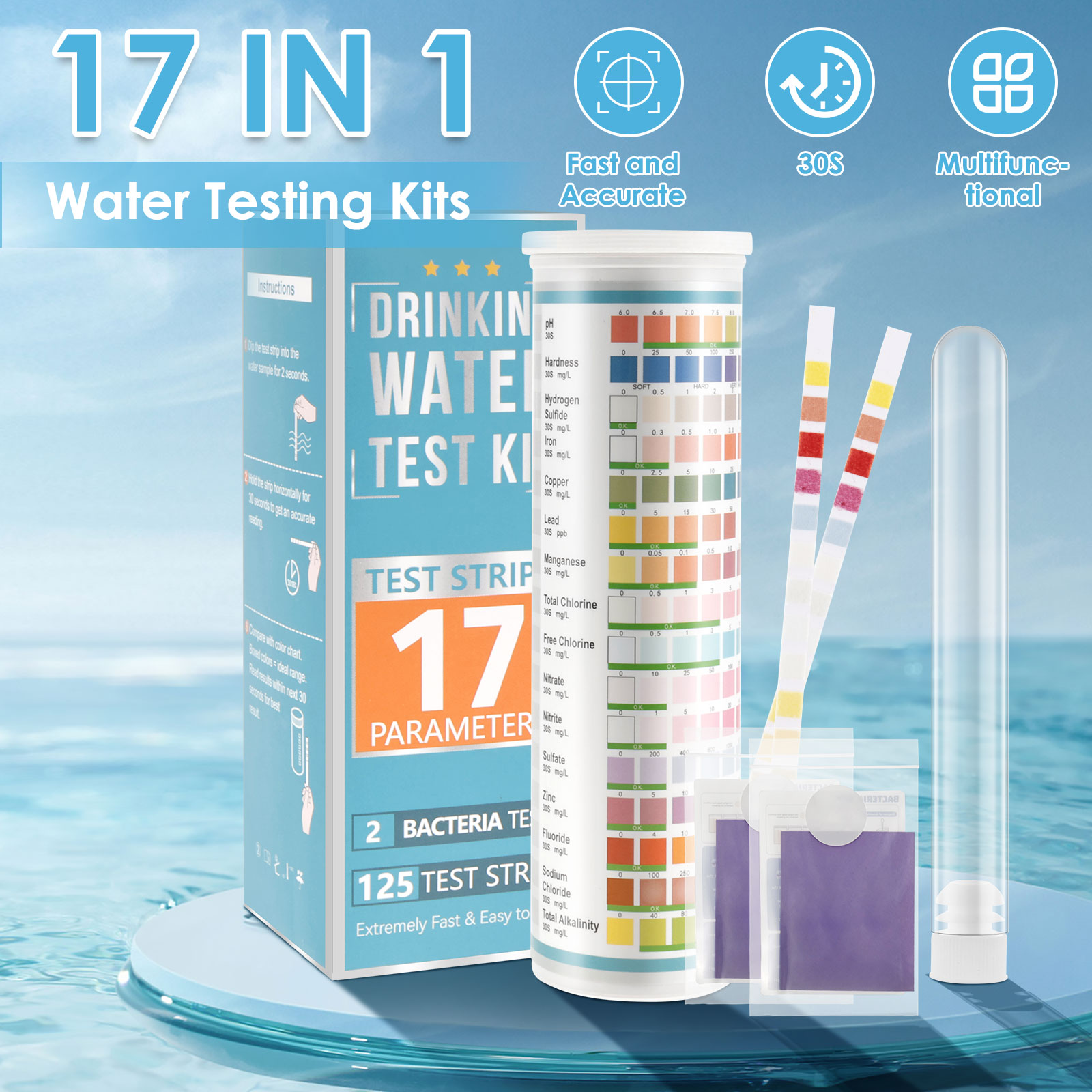 5-17 in 1 Strisce reattive per - Marine Aquarium Water Test Kit recensione e prezzo